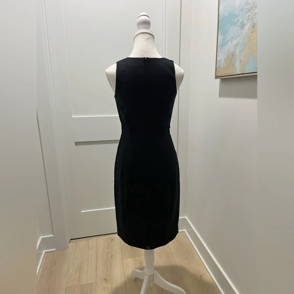 J. Crew Executive dress in stretch linen blend black NEW 2 Petite closet staple